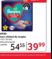 PAMPERS Scutece chiloțel de noapte 19 / 22 / 25 buc. Diverse sortimente