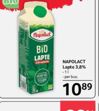NAPOLACT Bio Lapte 3,8% 1 l