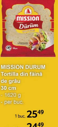 MISSION Dürüm Tortilla din făină de grâu 30 cm 1620 g 18 buc 1 buc