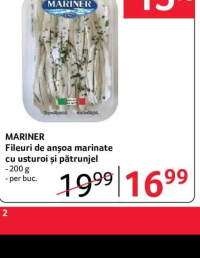 MARINER Fileuri de anșoa marinate cu usturoi și pătrunjel 200 g
