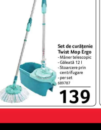 LEIFHEIT Set de curățenie Twist Mop Ergo