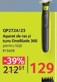 Philips QP2724/23 Aparat de ras și tuns OneBlade 360 pentru față