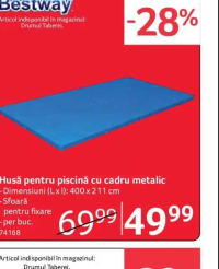 Bestway Husă pentru piscină cu cadru metalic 400 x 211 cm