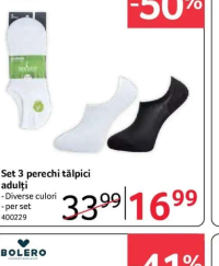 BOLERO Set 3 perechi tălpici adulți