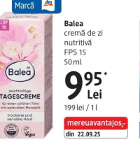 Balea cremă de zi nutritivă FPS 15 50 ml