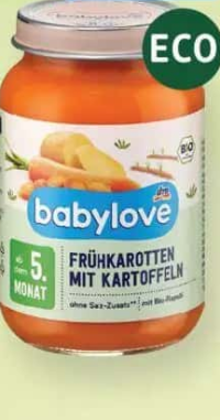 babylove meniu cu morcovi și cartofi pentru bebeluși 5+ 190 g