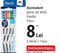 Dontodent perie de dinți medie 3 buc.