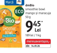 dmBio smoothie bowl mango și maracuja 50 g