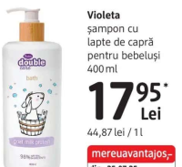 Violeta şampon cu lapte de capră pentru bebeluşi 400 ml