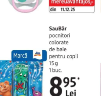 SauBär pocnitori colorate de baie pentru copii 15 g 1 buc.