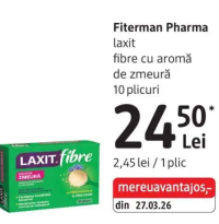 Fiterman Pharma laxit fibre cu aromă de zmeură 10 plicuri