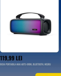 AKAI BOXA PORTABILA ABTS-08BK, BLUETOOTH, NEGRU