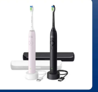 Philips Periuta de dinti electrica Sonicare 3100, 2 capete, 2 manere, 1 mod, Negru/Roz deschis