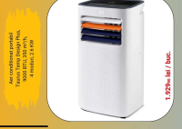 Taurus Aer conditionat portabil Temp Design Plus, 9000 BTU, 350 m³/h, 4 moduri, 2.6 KW