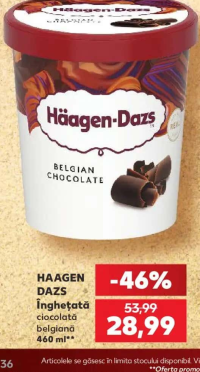 Häagen-Dazs Înghețată ciocolată belgiană 460 ml