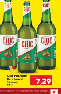 CIUC PREMIUM Bere blondă 5% alcool 0,66 l