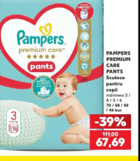 Pampers Premium Care Pants Scutece pentru copii mărimea 3 / 4 / 5 / 6 70 / 58 / 50 / 46 buc