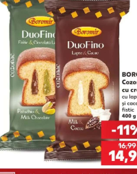 Boromir DuoFino Cozonac cu cremă cu lapte și cacao / fistic 400 g