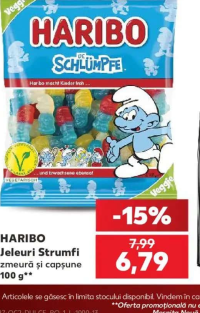 Haribo Jeleuri Strumfi zmeură și căpșune 100 g