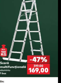 Scară multifuncțională aluminiu 1 buc