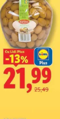 BARESA Măsline verzi gigant fără sâmburi 850g 1700ml