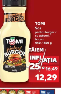 Tomi Sos pentru burger / cu usturoi / bacon 440 / 450 g