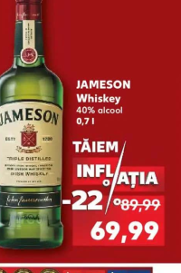 JAMESON Whiskey 40% alcool 0,7 l