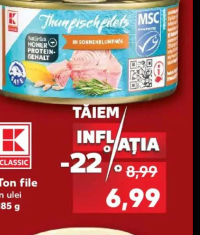 K-Classic Ton file în ulei 185 g