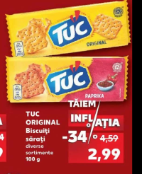 TUC ORIGINAL Biscuiți sărați diverse sortimente 100 g