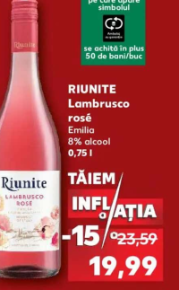 RIUNITE Lambrusco rosé Emilia 8% alcool 0,75 l