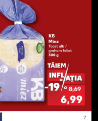 KB Miez Toast alb / graham feliat 300 g