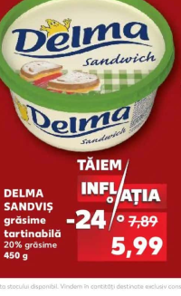 DELMA SANDVIȘ grăsime tartinabilă 450 g