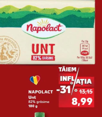 Napolact Unt 82% grăsime 180g