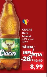 Ciucaş Bere blondă 4,6% alcool 2,25l