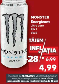 MONSTER Energizant ultra zero 0,5 l doză
