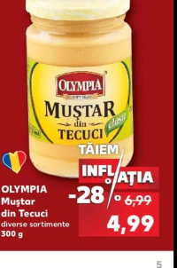 Olympia Muștar din Tecuci diverse sortimente 300 g