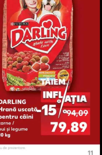 Darling Hrană uscată pentru câini carne / pui și legume 10 kg