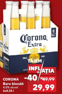 CORONA Bere blondă 4,5% alcool 6x0,33 l