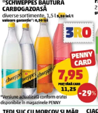 Schweppes Băutură Carbogazoasă diverse sortimente, 1.5 l