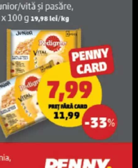 Pedigree Hrană Umedă pentru Câini junior/vită și pasăre 4x100 g