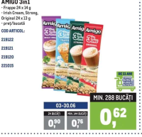 Amigo 3în1 Frappe 24 x 14 g / Irish Cream, Strong, Original 24 x 13 g