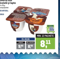 Danone Danette Duo ciocolată și lapte 4 x 70 g