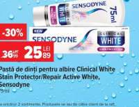 Sensodyne Pasta de dinți pentru albire Clinical White Stain Protector/Repair Active White, 75 ml
