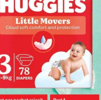 Huggies Little Movers Scutece Ultra Comfort mărime: 3 (78 buc.)/4 mega pack (66 buc.)/ 5 mega pack (
