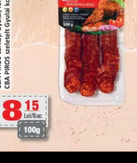CBA PIROS cârnați Gyulai felii 100g