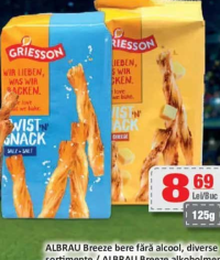GRIESSON Twist snack cu sare/cașcaval 125g
