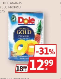 DOLE GOLD FELII DE ANANAS ÎN SUC PROPRIU 567G