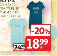 INEXTENSO CAMAȘĂ DE NOAPTE FEMEI MĂRIMI S / 3XL DIVERSE CULORI