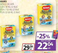 Huggies Scutece De Apă Little Swimmers NR 2/3: 3-8 kg, 12 buc / NR 3/4: 7-15 kg, 12 buc / NR 5/6: 12