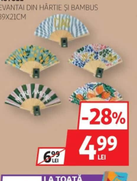 ACTUEL EVANTAI DIN HÂRTIE ȘI BAMBUS 39X21CM